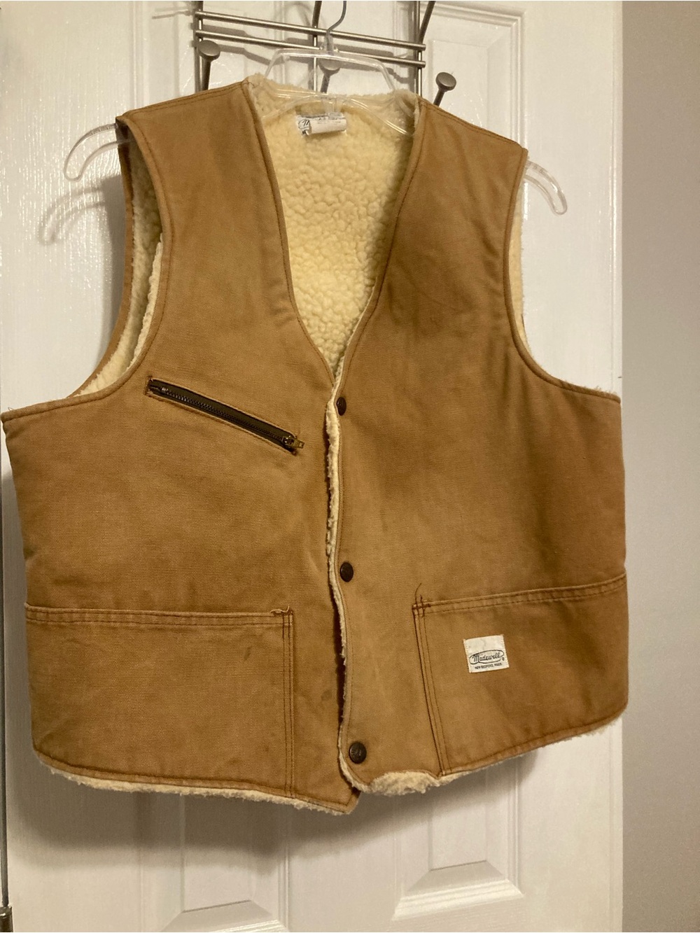 Vintage 70s Madewell Sherpa-Lined Canvas Duck Chore Vest
